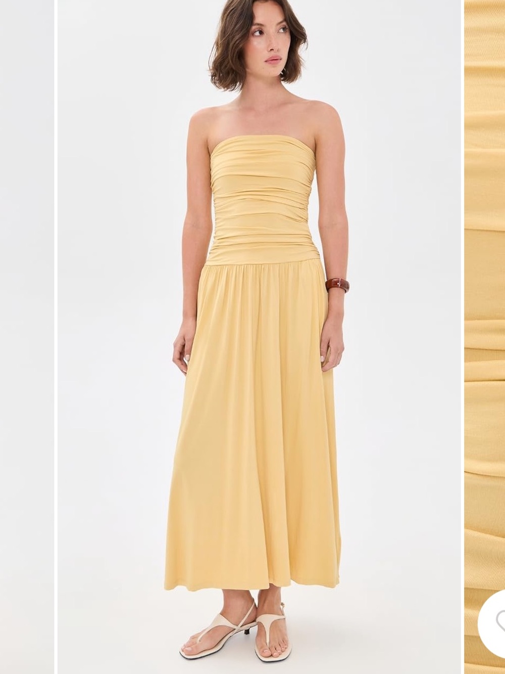 NIA Strapless Santal Ruched Bodice Maxi Dress